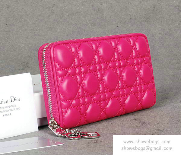 dior wallet escapade lambskin leather 0082 rosered